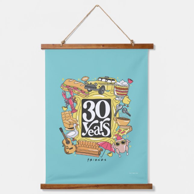 FRIENDS™ | 30 Years Graphic Hanging Tapestry (Front)