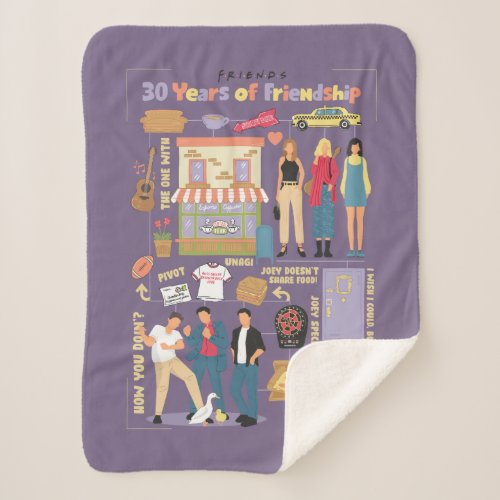 FRIENDS  30 Years of Friendship Sherpa Blanket