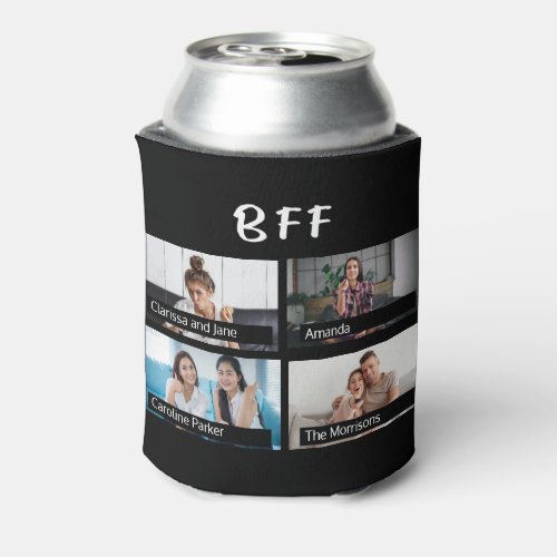 Friends 8 custom photo grid collage BFF script Can Cooler