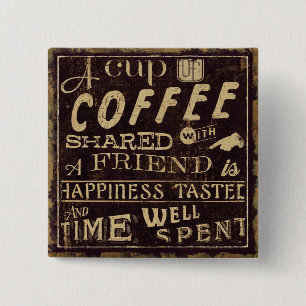 Friends and Coffee Pinback Button