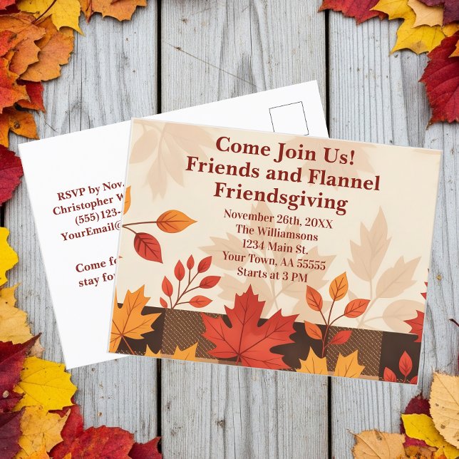Friends and Flannel Friendsgiving Invitation  (Creator Uploaded)