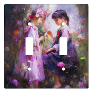 Friends and Flowers 2 Light Switch Cover