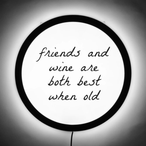 Friends And Wine Illuminated Sign