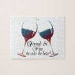 Friends And Wine, The Older The Better, Wine Gifts Jigsaw Puzzle at Zazzle