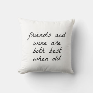 Friends And Wine Throw Pillow