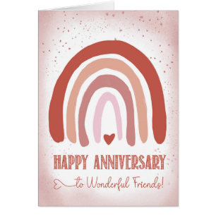Friends Anniversary Hand Painted Soft Pink Waterco Cards