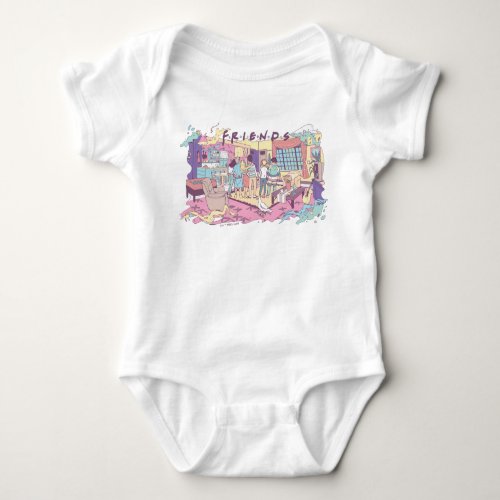 FRIENDS  Apartment Cartoon Baby Bodysuit