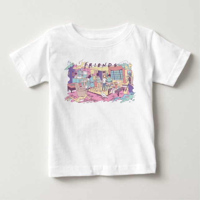 FRIENDS™ | Apartment Cartoon Baby T-Shirt (Front)