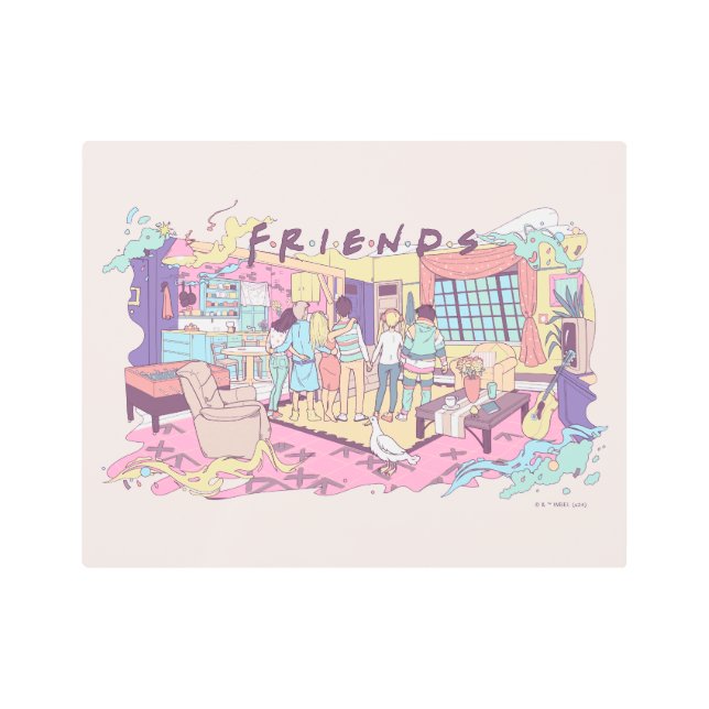 FRIENDS™ | Apartment Cartoon Metal Print (Front)