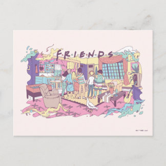 FRIENDS™ | Apartment Cartoon Postcard