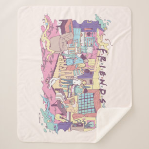 FRIENDS™ Apartment Cartoon Sherpa Blanket