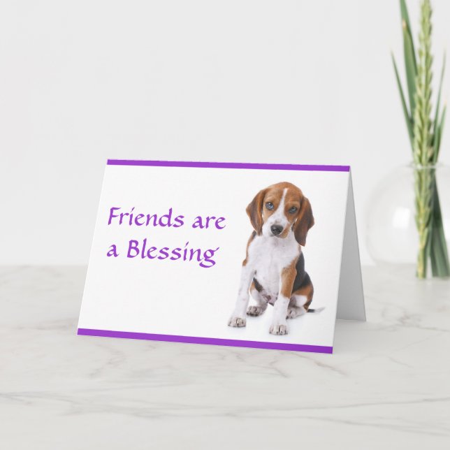 Friends are a Blessing Beagle Puppy Dog Card (Front)