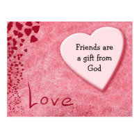 Friends are a Gift From God Hearts Postcard