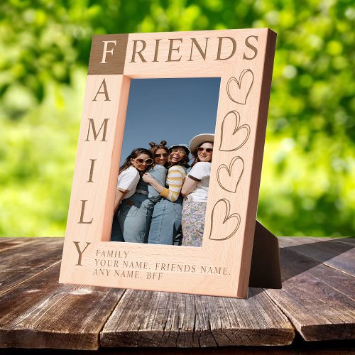Friends are Family Rustic Wooden Photo frame Engraved Frames
