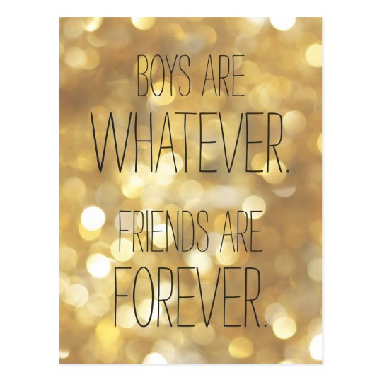 Friends are Forever Gold Sparkles Friendship Quote Postcard | Zazzle.com