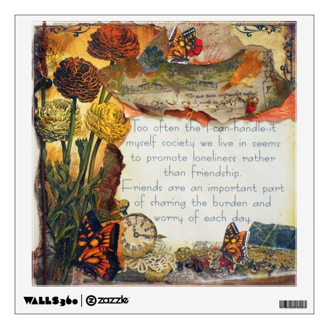 Friends Are Important Mixed Media Art Wall Decal (Front)
