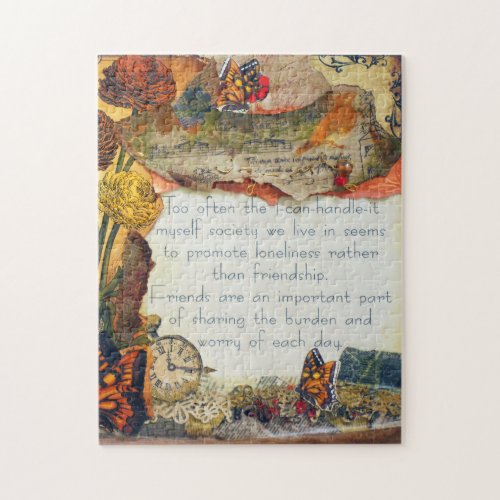 Friends Are Important Mixed Media Collage Jigsaw Puzzle