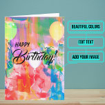 Friends are Like Balloons Watercolor Birthday Card<br><div class="desc">This colorful card is specifically for the close friend whom you want to send a very special card to. Outside are colorful watercolor streamers and balloons. Inside we've written just the right message to speak to the moment; but you can customize it with your own words. Look for other variations...</div>