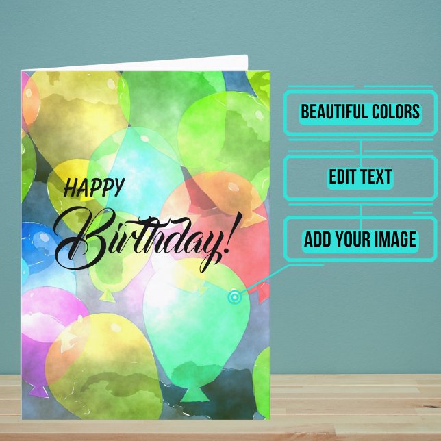 Friends are Like Balloons Watercolor Birthday Card (This beautiful watercolor card is for the loved one whom you want to give a very special card to. )