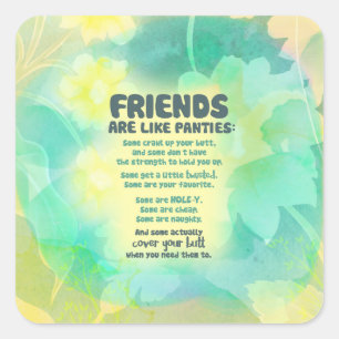 Friends are like Panties Square Sticker