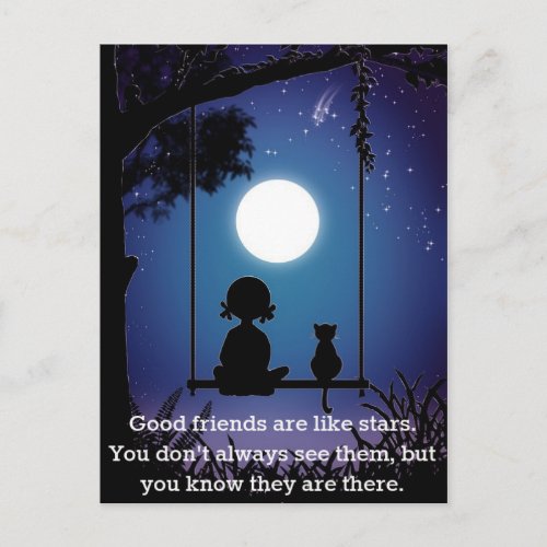 Friends Are Like Stars Postcard