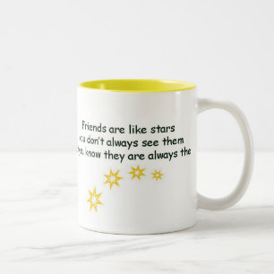 Friends are like stars Two-Tone coffee mug