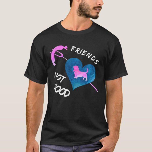 FRIENDS ARE NOT FOOD VEGAN ANIMAL ACTIVIST CRUELTY T-Shirt (Front)