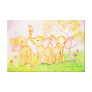 Friends Are Wonderful--Elephants Know! Canvas Print