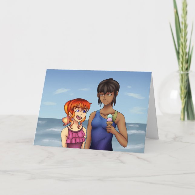 Friends at the Beach Card (Front)