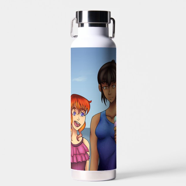 Friends at the Beach Water Bottle (Front)
