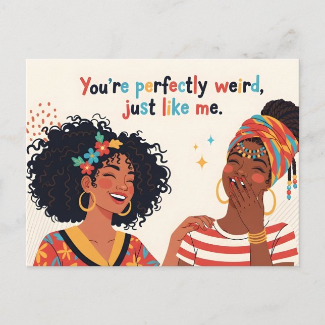Friends Beautiful Black Women Laughing Postcard (Front)