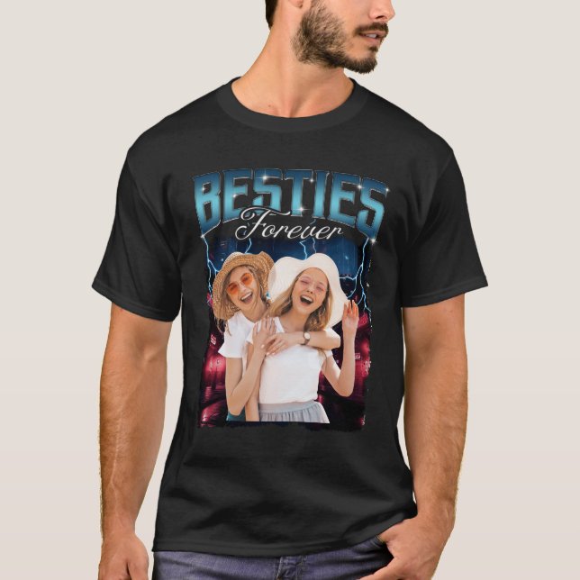 Friends Besties Bootlag Rap Retro Custom Photo T-Shirt (Front)