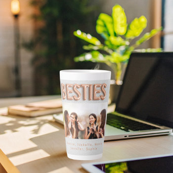 Friends Besties Photo Rose Gold Silver Bff Latte Mug by Thunes at Zazzle