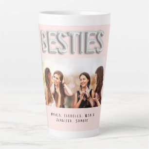 Friends besties photo rose gold silver BFF Latte Mug