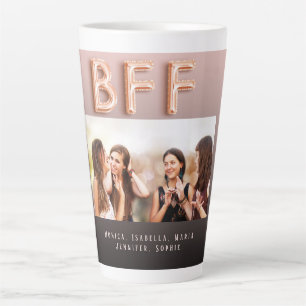 Friends BFF black brown photo rose gold Latte Mug