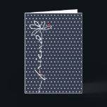 friend's birthday daisy and ladybugs card<br><div class="desc">white daisy graphic with lady bugs on dark blue background with white polka dots for friend's birthday</div>