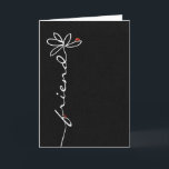 friend's birthday daisy and ladybugs on black card<br><div class="desc">white daisy graphic with lady bugs on black for friend's birthday</div>