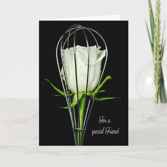 Friend's Birthday Rose Card (Front)