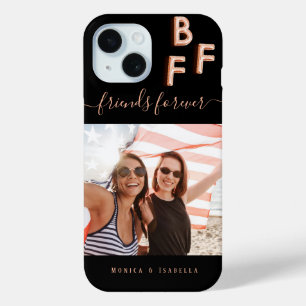 Friends black rose gold photo besties bff names iPhone 15 case