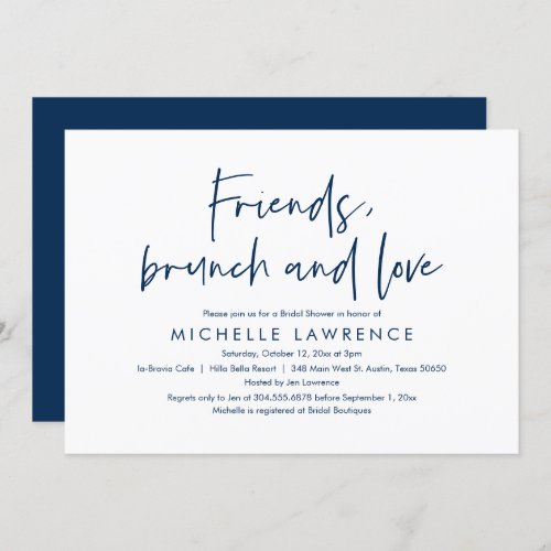 Friends Brunch and Love Casual Bridal Shower Invitation