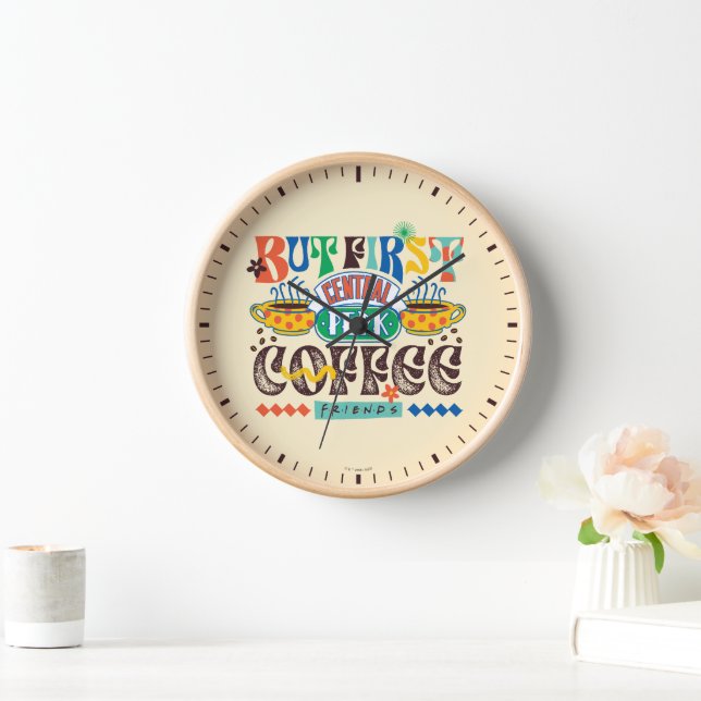 FRIENDS™ | But First Coffee Vibrant Graphic Clock (Home)