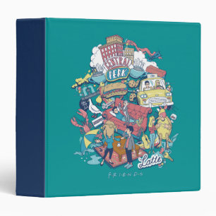 FRIENDS™   Cartoon Collage 3 Ring Binder