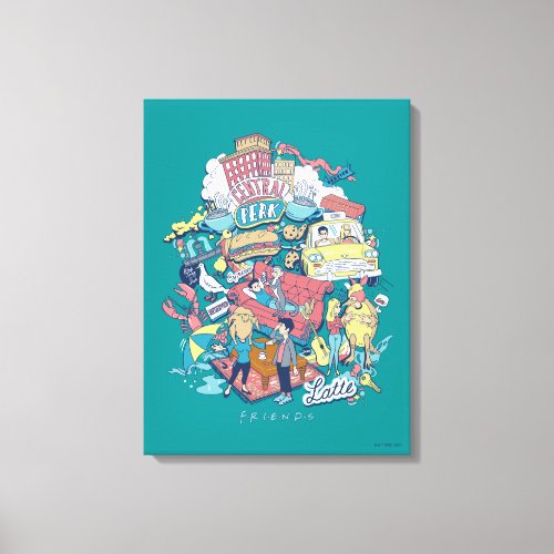 FRIENDS  Cartoon Collage Canvas Print