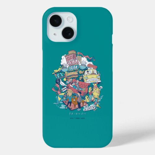 FRIENDS  Cartoon Collage iPhone 15 Case