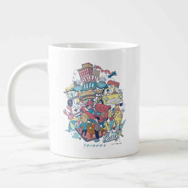 FRIENDS™ | Cartoon Collage Giant Coffee Mug (Left)