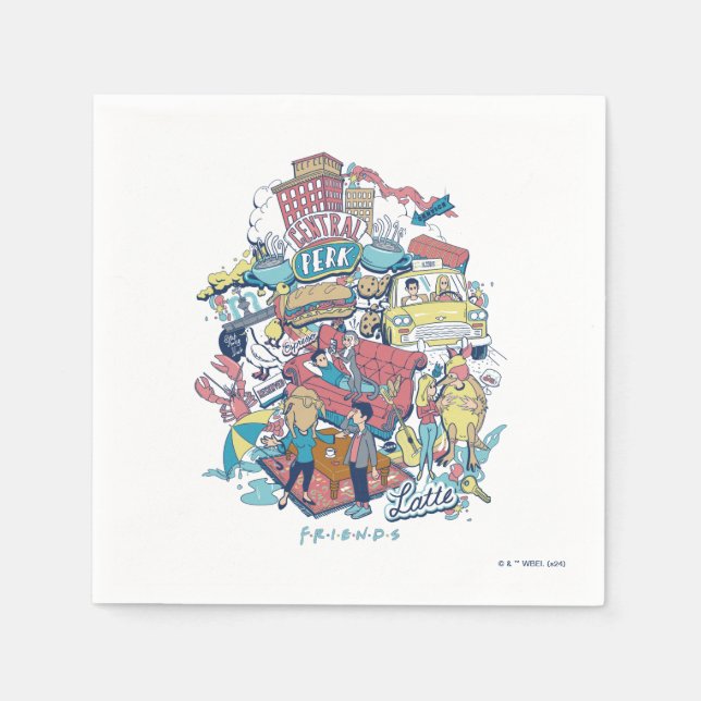FRIENDS™ | Cartoon Collage Napkins (Front)