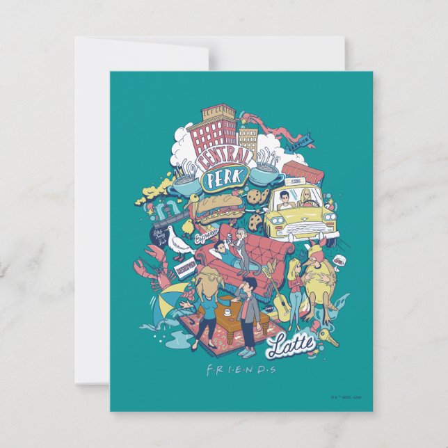 FRIENDS™ | Cartoon Collage Note Card (Front)