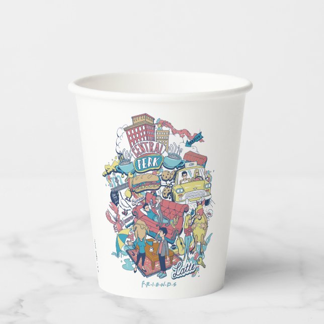 FRIENDS™ | Cartoon Collage Paper Cups (Front)