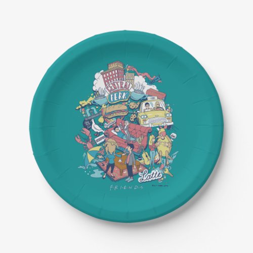 FRIENDS  Cartoon Collage Paper Plates