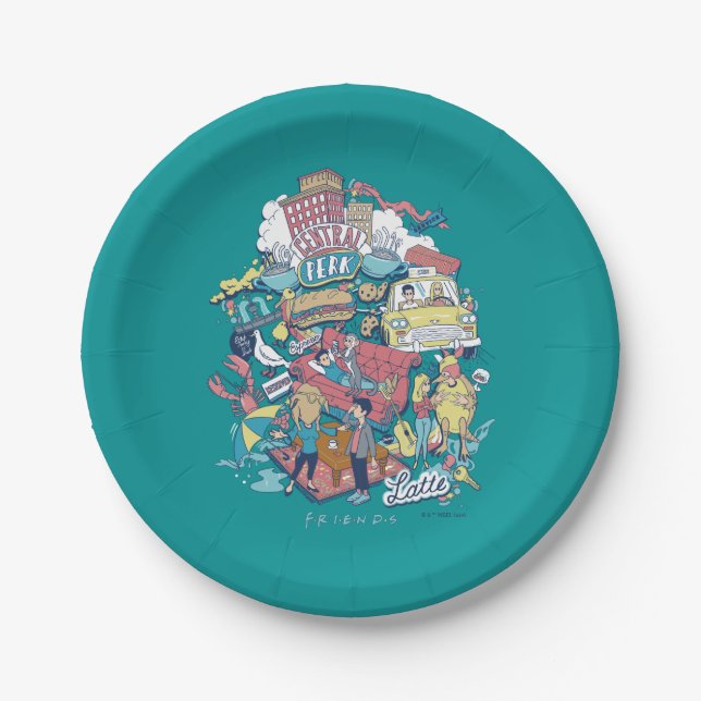 FRIENDS™ | Cartoon Collage Paper Plates (Front)